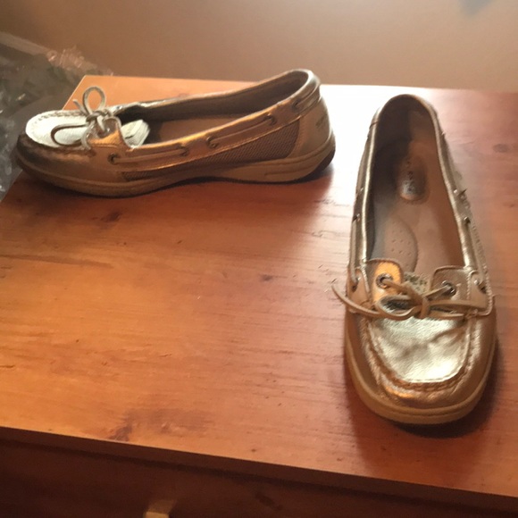 Sperry Shoes - Gold sperry topsiders boat shoes loafers 8.5m